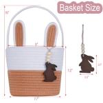 Easter Basket for Kids with Bunny Tag Handle