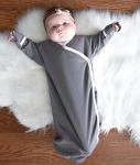 Babysoy Organic Newborn Kimono Sleeper Gown 3-6 Months