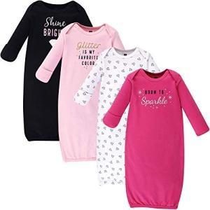 Hudson Baby Sparkle Cotton Gowns, 0-6 Months