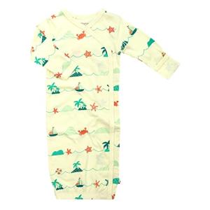 Babysoy Summer Newborn Kimono Sleeper Gown (Sea)