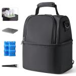 Breastmilk Cooler Bag with Ice Packs – Black