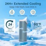 Portable Breast Milk Cooler with Bottles, 22oz Capacity