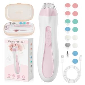 Electric Baby Nail Trimmer with Light and 15 Pads
