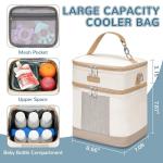 Mancro Insulated Baby Bottle Cooler Bag, Beige