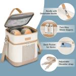 Mancro Insulated Baby Bottle Cooler Bag, Beige