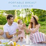 Beige Portable Breast Milk Cooler with Bottles