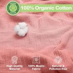 Organic Cotton Muslin Baby Blanket - 47x47 Inch