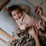 mushie Organic Cotton Baby Swaddle Blanket - Retro Flowers