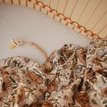 mushie Organic Cotton Baby Swaddle Blanket - Retro Flowers