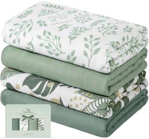 Yoofoss Organic Muslin Swaddle Blankets for Babies