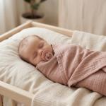 Huxie Organic Cotton Baby Swaddle – Blush 47” x 47”