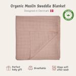 Huxie Organic Cotton Baby Swaddle – Blush 47” x 47”