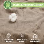 Organic Cotton Muslin Baby Blanket - 47 x 47 Inch