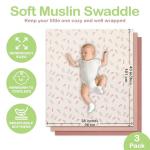 Infancie Organic Cotton Muslin Baby Blanket 3-Pack
