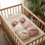 Huxie Organic Cotton Baby Swaddle – Blush 47” x 47”