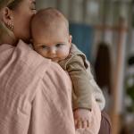 Huxie Organic Cotton Baby Swaddle – Blush 47” x 47”