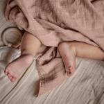 Huxie Organic Cotton Baby Swaddle – Blush 47” x 47”