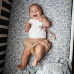 Mushie Organic Cotton Baby Swaddle Blanket - Blue Flowers