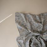 Mushie Organic Cotton Baby Swaddle Blanket - Blue Flowers