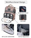 Houscly Pink Diaper Bag Backpack with Changing Station