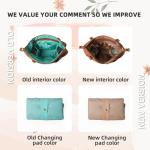 Convertible Leather Diaper Bag with 13 Pockets