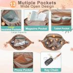 Convertible Leather Diaper Bag with 13 Pockets