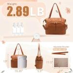 Convertible Leather Diaper Bag with 13 Pockets
