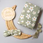 Miaoberry Floral Organic Cotton Baby Swaddle Set