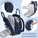 RUVALINO Waterproof Diaper Bag Backpack in Peacock Blue