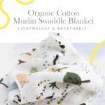 Organic Cotton Muslin Swaddle Blanket for Babies