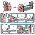 Large Pink Diaper Bag Backpack with Changing Station