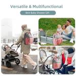 Large Pink Diaper Bag Backpack with Changing Station