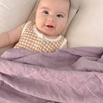 Organic Cotton Baby Swaddle Blankets - Lavender & Mauve
