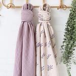 Organic Cotton Baby Swaddle Blankets - Lavender & Mauve
