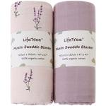 Organic Cotton Baby Swaddle Blankets - Lavender & Mauve