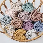 Organic Cotton Baby Swaddle Blankets - Lavender & Mauve