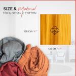 Set of 4 Organic Cotton Swaddle Blankets