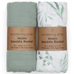 Organic Muslin Baby Swaddle Blankets - 2 Pack