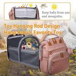 Pink Waterproof Baby Diaper Bag with Changing Station