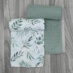 Organic Muslin Baby Swaddle Blankets - 2 Pack