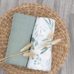 Organic Muslin Baby Swaddle Blankets - 2 Pack