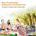 Pink Waterproof Baby Diaper Bag with Changing Station
