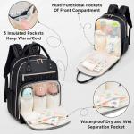 Tealari Waterproof Diaper Bag Backpack with Changing Pad