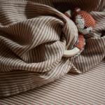 Organic Cotton Muslin Baby Swaddle - Natural Stripe