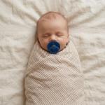Organic Cotton Muslin Baby Swaddle - Natural Stripe