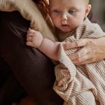 Organic Cotton Muslin Baby Swaddle - Natural Stripe