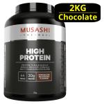 MUSASHI 2KG High Protein Chocolate Milkshake Powder