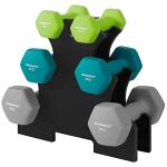 SONGMICS Hex Dumbbells Set with Stand - 6 Weights