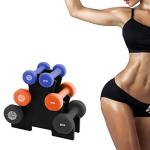 7-Piece 20 Kg Weighted Dumbbell Set with Rack