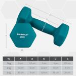 SONGMICS Hex Dumbbells Set with Stand - 6 Weights